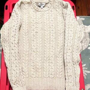 Goodfellow & Co Cream Cable Knit Crewneck Sweater